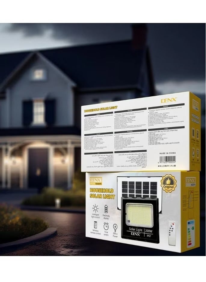 دينكس مصباح شمسي COB بقوة 200 واط IP67 مقاوم للماء والغبار مع جهاز تحكم عن بعد ذكي - Image 3