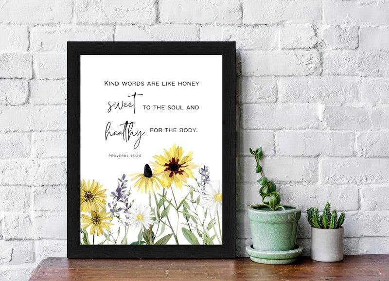 Interio Crafts Proverbs 1624 Gracious words are a honeycomb sweet to the soul and healing to the bones Bible Verse Christian Decor Jesus Christ Decor Synthetic Wood 13X10 Inches - Image 2
