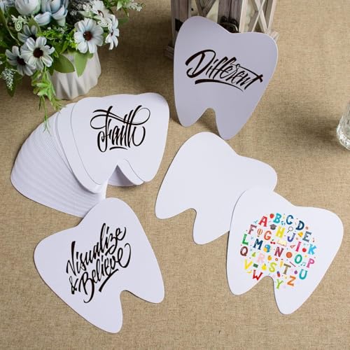 MixTeach 200 Pcs Tooth Cutouts 4 Inch Paper White Teeth Shapes Die Cut Double Sided Paper Blank Tooth Classroom Decoration for Bulletin Board DIY Kids School Craft Projects Party Wall Decoration - Image 3