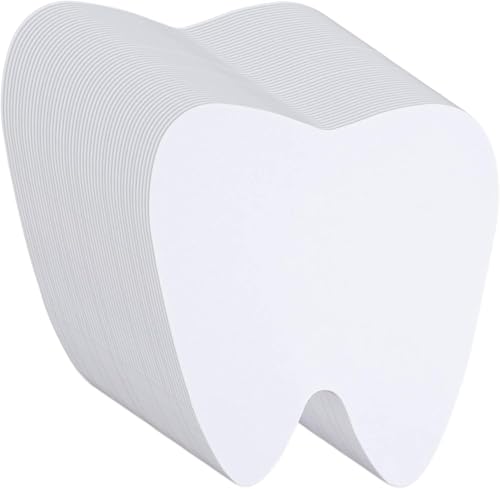 MixTeach 200 Pcs Tooth Cutouts 4 Inch Paper White Teeth Shapes Die Cut Double Sided Paper Blank Tooth Classroom Decoration for Bulletin Board DIY Kids School Craft Projects Party Wall Decoration - Image 1