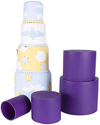 Webake Round Cake Pan Set, Silicone Mold Deep Baking Pans for 4 Tiered Layer Tin, 6 Inch, 5 Inch, 4 Inch, 2-3/4 Inch Wedding Birthday Anniversary, Small and Tall - Image 1