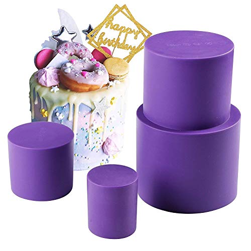 Webake Round Cake Pan Set, Silicone Mold Deep Baking Pans for 4 Tiered Layer Tin, 6 Inch, 5 Inch, 4 Inch, 2-3/4 Inch Wedding Birthday Anniversary, Small and Tall - Image 5