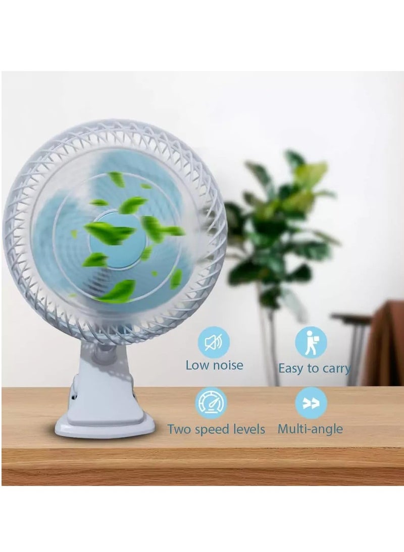 TIGER Multifunctional Portable Clip-On Desk Fan – 2-Speed Adjustable Quiet Table Fan with Strong Airflow, 360° Rotation & Oscillation – Compact USB Fan with Clip, Tiltable Head & Wall Mount Option – Ideal for Bedroom, Office, Travel & Home Cooling Needs  - Image 2