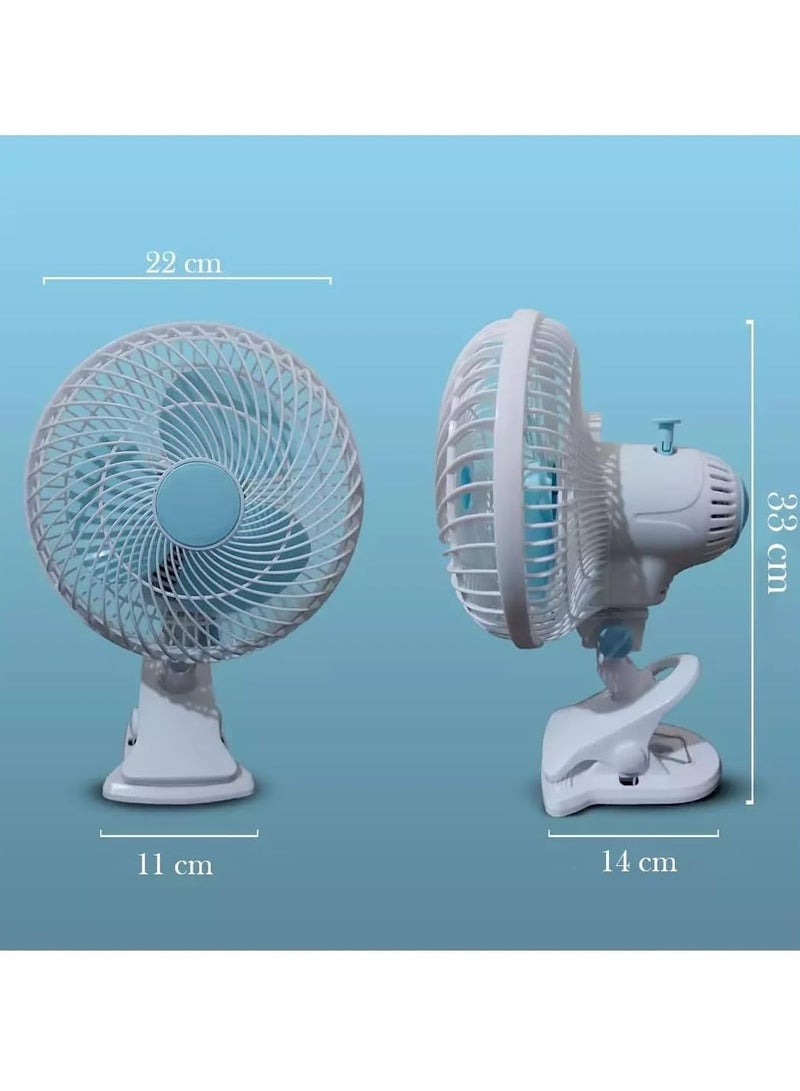 TIGER Multifunctional Portable Clip-On Desk Fan – 2-Speed Adjustable Quiet Table Fan with Strong Airflow, 360° Rotation & Oscillation – Compact USB Fan with Clip, Tiltable Head & Wall Mount Option – Ideal for Bedroom, Office, Travel & Home Cooling Needs  - Image 3