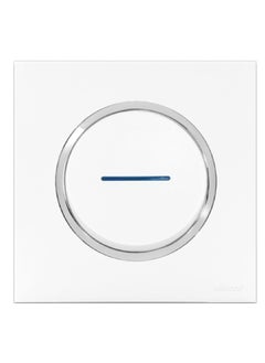 45A Single Gang One Button Granada Switch with LED Indicator White GN17