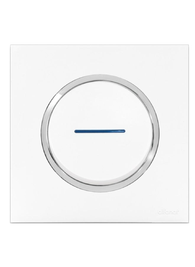 AL FANAR - 45A Single Gang One Button Granada Switch with LED Indicator White GN17 - Image 1