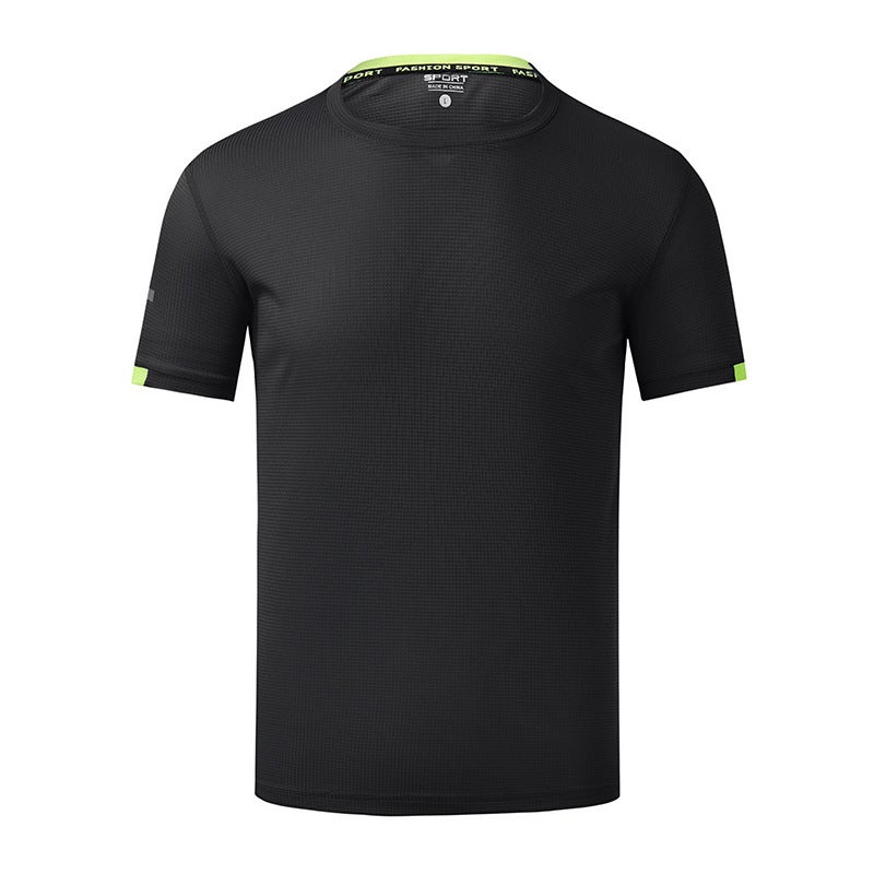 140G Marathon Crewneck Short-Sleeved T-Shirt Casual Non-Hooded Collarless Ordinary Straight Tube Youth Summer - Image 1