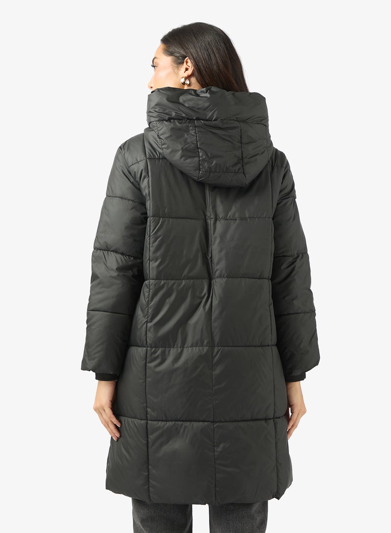 ايلا جاكيت مبطن بغطاء رأس وسحاب أمامي - Image 2