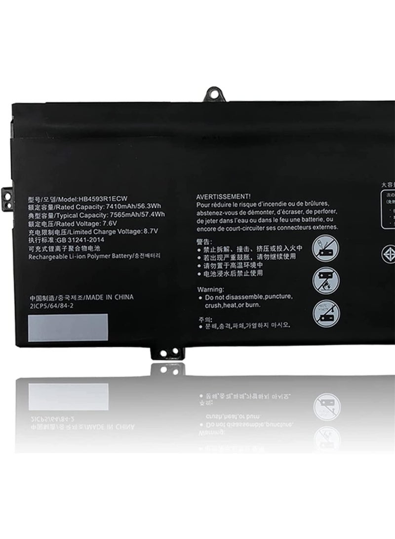 Terabyte بطارية HB4593R1ECW متوافقة مع Huawei X Pro i7 Mach-W29 2019 MACH-W19B MACH-W29C KPL-W00 KLV-W19 VLT-W60/50 i5 8250U i7 8550U R5 2500U سلسلة (7.6V 56.3Wh) - Image 2