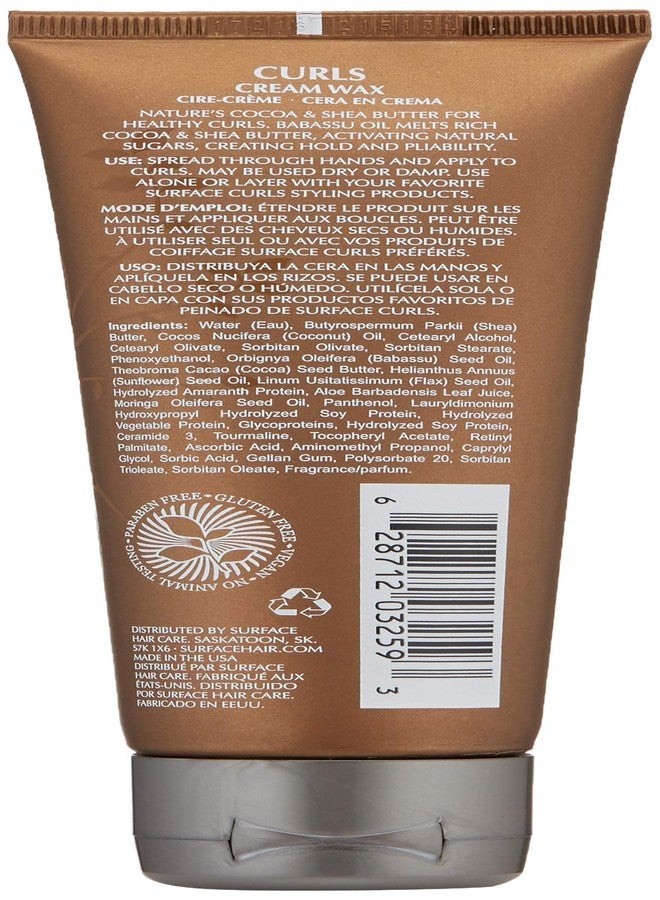 Surface Hair - Curls Cream Wax, Define And Add Shine And Texture To Curly Hair, With Cocoa And Shea Butter, 4 Fl. Oz. - Image 2