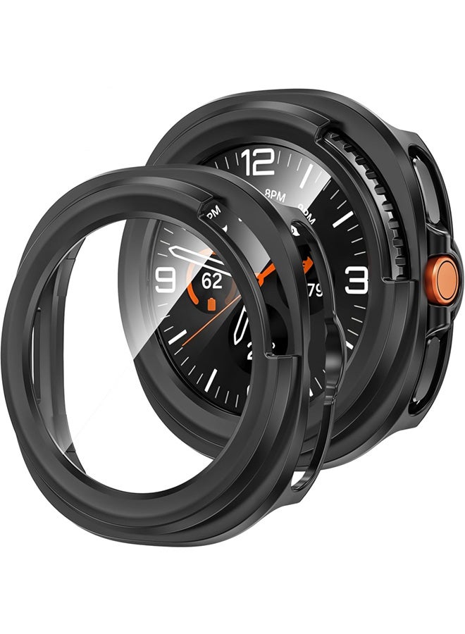 SJet Samsung Galaxy Watch 8 Classic 2025 Screen Protector Case 46mm Accessories, Protective Face Cover, Hard Bumper Built-in Tempered Glass Film(46mm, Black) - Image 1