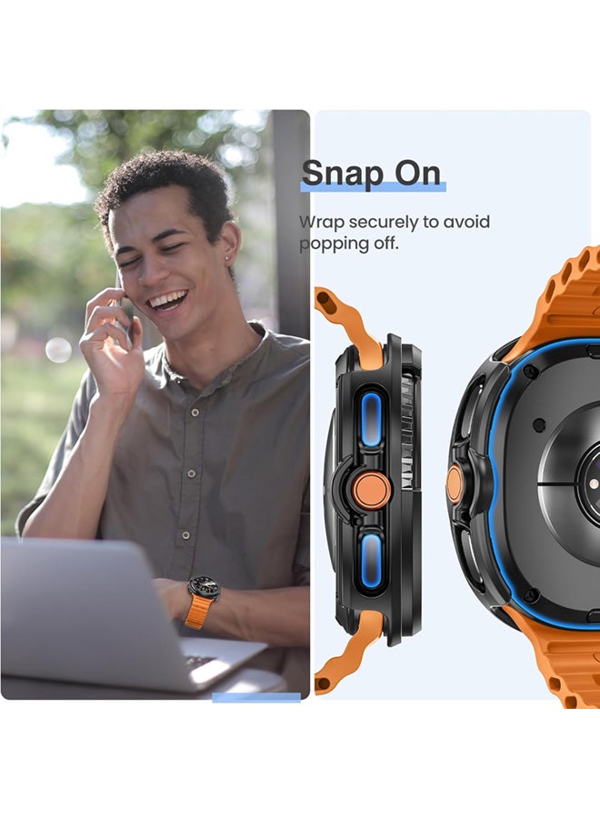 SJet Samsung Galaxy Watch 8 Classic 2025 Screen Protector Case 46mm Accessories, Protective Face Cover, Hard Bumper Built-in Tempered Glass Film(46mm, Black) - Image 4