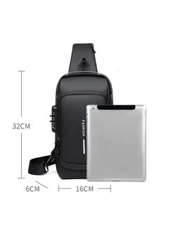 Generic Anti theft Crossbody Sling bag, Shoulder Backpack, Lightweight Chest Daypack with USB Charging  - Image 5