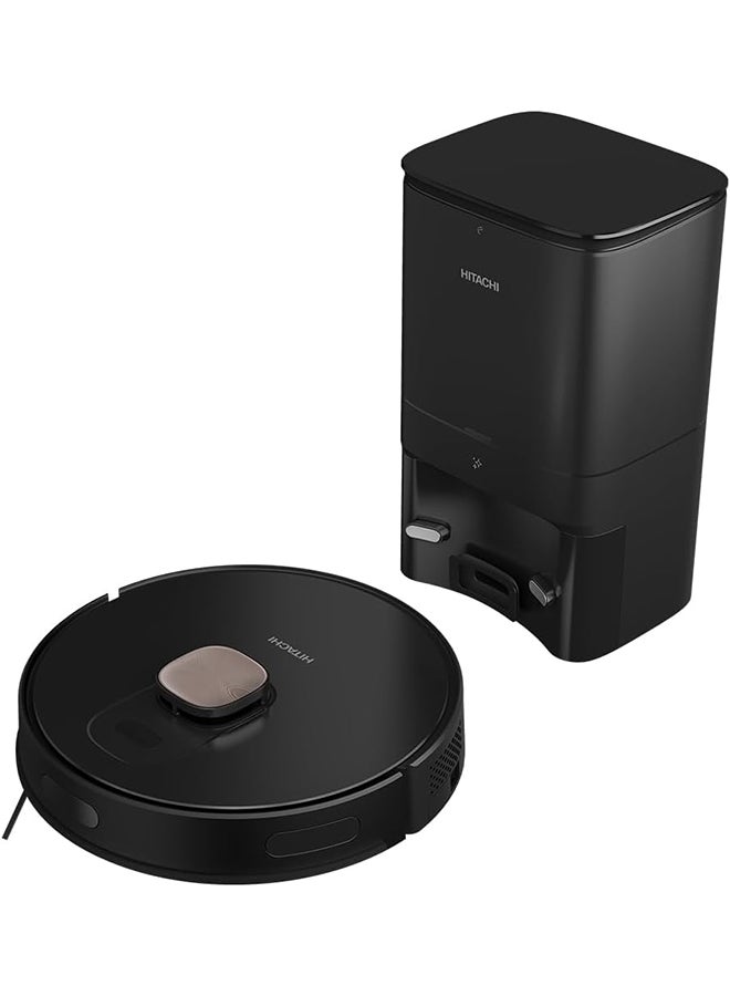 HITACHI Robot Vacuum Cleaner With Auto Dust Disposal System, Cleaning Setting on App, Powerful Suction Power Up to 5000Pa, Battery Life Up to 4 Hours, Auto Charge, LDS Navigation Mapping 100 W RVX20DPBKCG Black - Image 5
