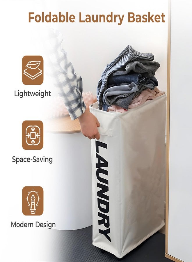 Home Essentials HomeEssentials Foldable Laundry Basket with Wheels - Portable Laundry Bag/Toy Storage Organizer/Cloth Bin, Washing Clothes Storage Basket, and Movable Storage Solution (Polyester) - Image 2