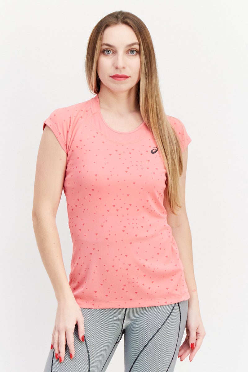 asics Women Sportwear Fit Cap Sleeve Running Tops, Dark Pink - Image 1