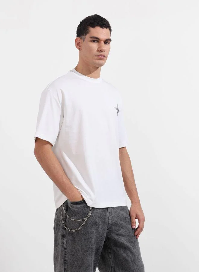 The Indian Garage Co Men Relaxed Fit Graphic Printed Crew Neck Half Sleeves T-Shirt