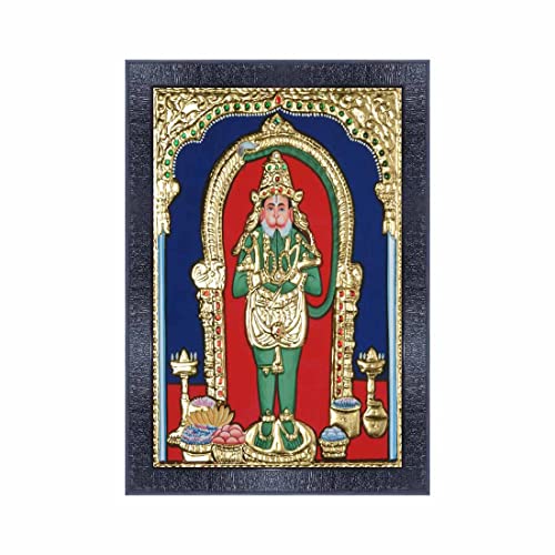 pnf Poster And Frames Classical Tanjore Wooden Photo Frame With Acrylic Sheet | For Living Room, Bedroom | Home Decoration Item | Best Gifting Option (10 * 14inch,Multicolour,Synthetic) 21069 - Image 1
