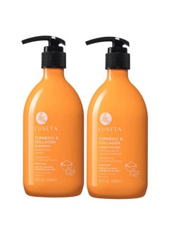 L LUSETA Luseta Shampoo And Conditioner Set For Hair Growth With Turmeric & Collagen Hair Thickening Volumizing Shampoo For Thin Or Oil Hair Sulfate And Parabens Free 2X16.9Oz  - Image 1