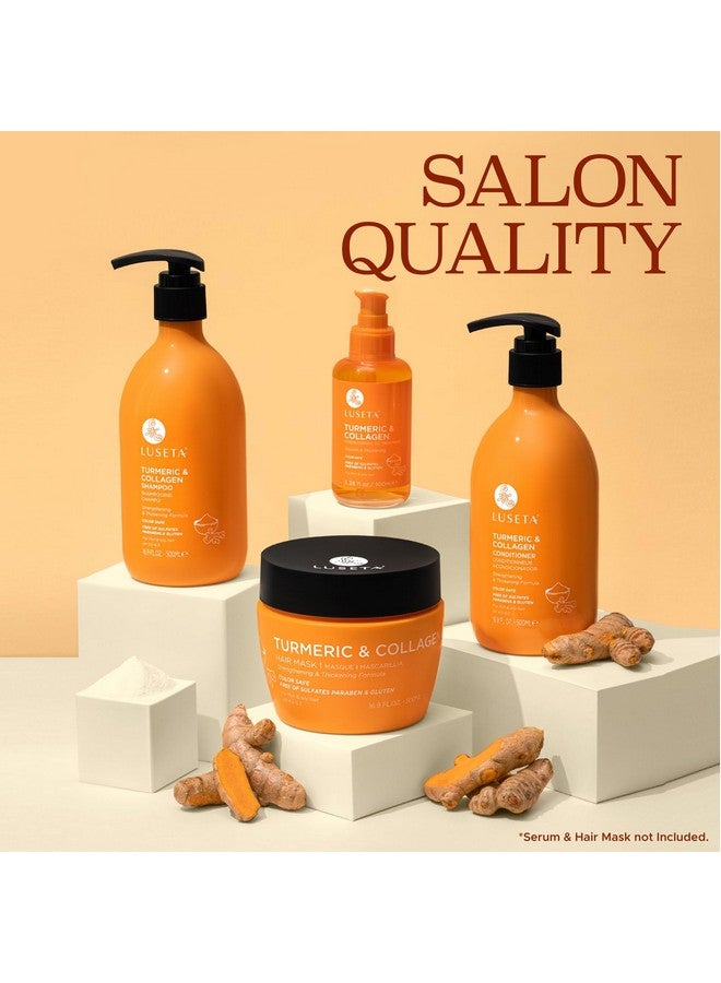 لوسيتا مجموعة شامبو وبلسم لوسيتا لنمو الشعر مع الكركم والكولاجين، شامبو تكثيف الشعر للشعر الرقيق أو الزيتي، خالي من الكبريتات والبارابين، 2 × 16.9 أونصة - Image 3