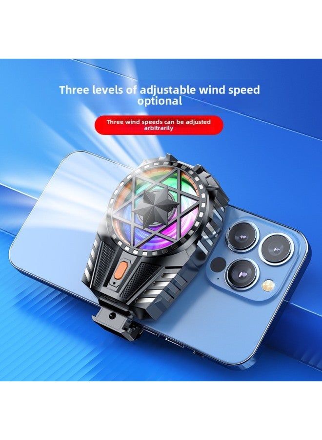 2024 X112 Mobile Phone Radiator Air-cooled Three-speed Adjustable Fan Portable Peripherals Fast Cooling-Color:【X112 Material Black】 Charging - Image 3