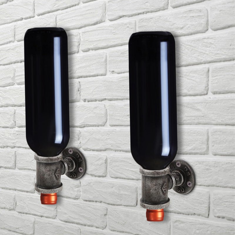 Iron Wall Mounted Wine Bottle Holder Retro Industrial Style Display Shelf For Home Bar Kitchen - Image 4