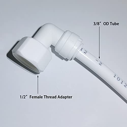 YZMSZ Elbow 1/2" Female Thread to 3/8" OD Tube Quick Connector Tubing Fittings for Water Purifiers Filters Reverse Osmosis Systems accessories,5pcs. - Image 3