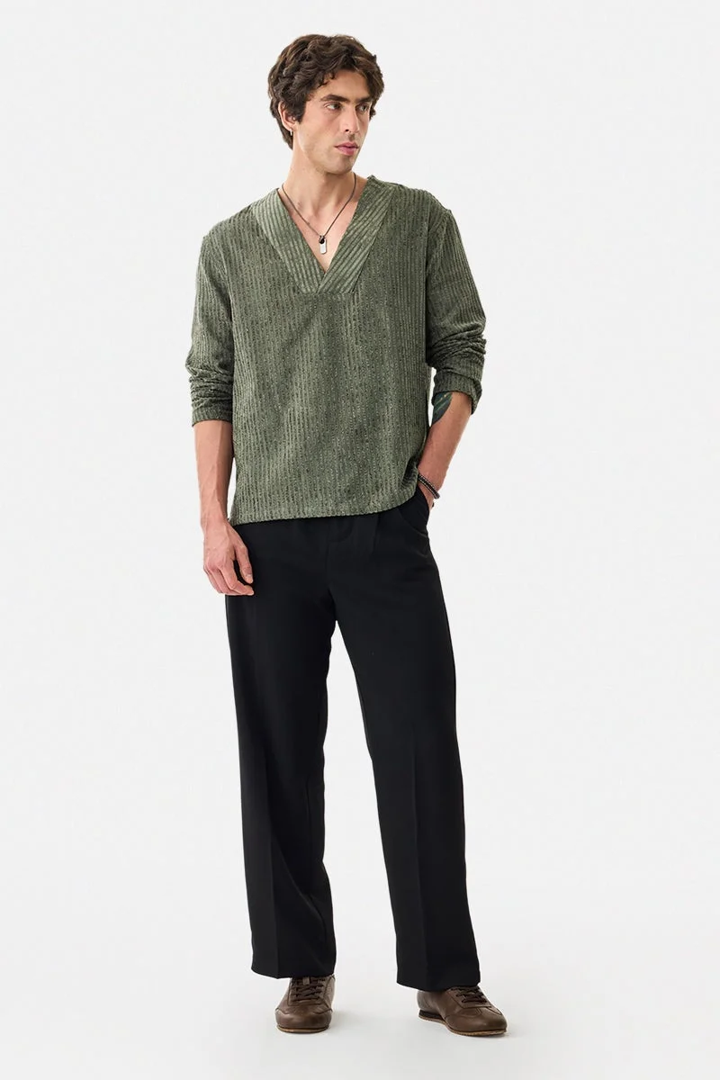 SNITCH Box Fit V Neck Popover Shirt