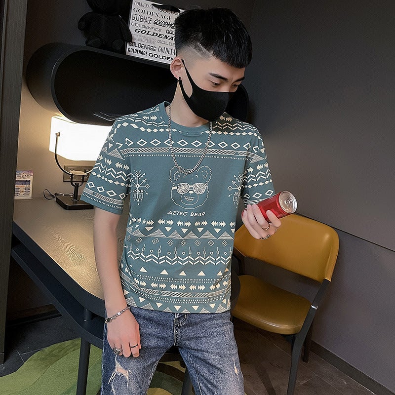 Men'S Short-Sleeved T-Shirt Summer 2022 New Popular Brand Trendy All-Matching Ins Casual Half-Sleeved Summer T-Shirt - Image 2