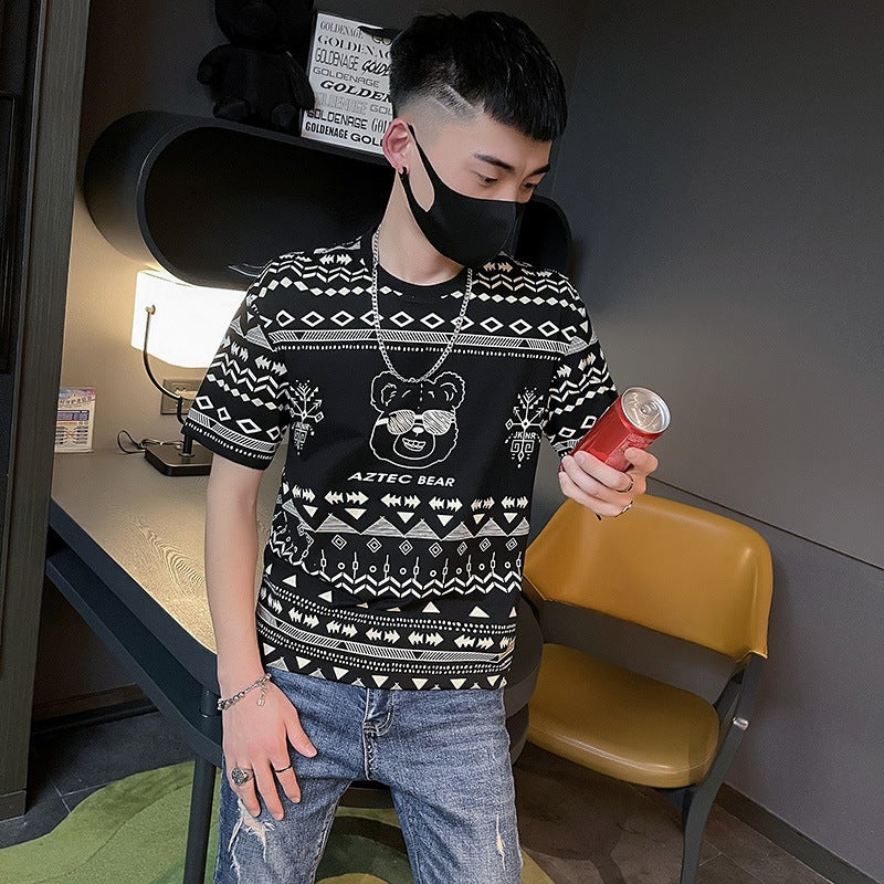 Men'S Short-Sleeved T-Shirt Summer 2022 New Popular Brand Trendy All-Matching Ins Casual Half-Sleeved Summer T-Shirt - Image 3