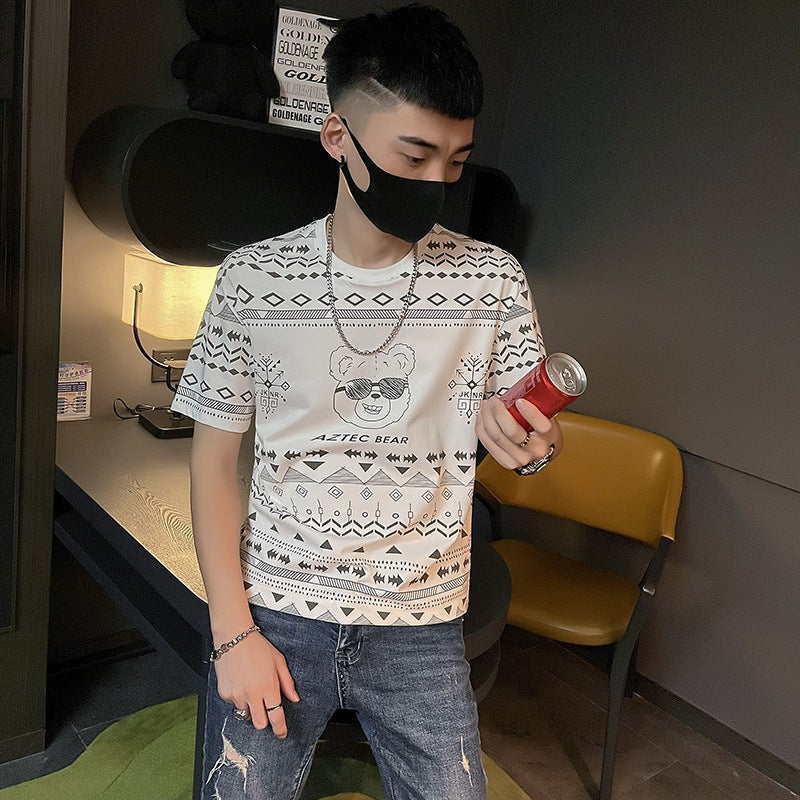 Men'S Short-Sleeved T-Shirt Summer 2022 New Popular Brand Trendy All-Matching Ins Casual Half-Sleeved Summer T-Shirt - Image 4