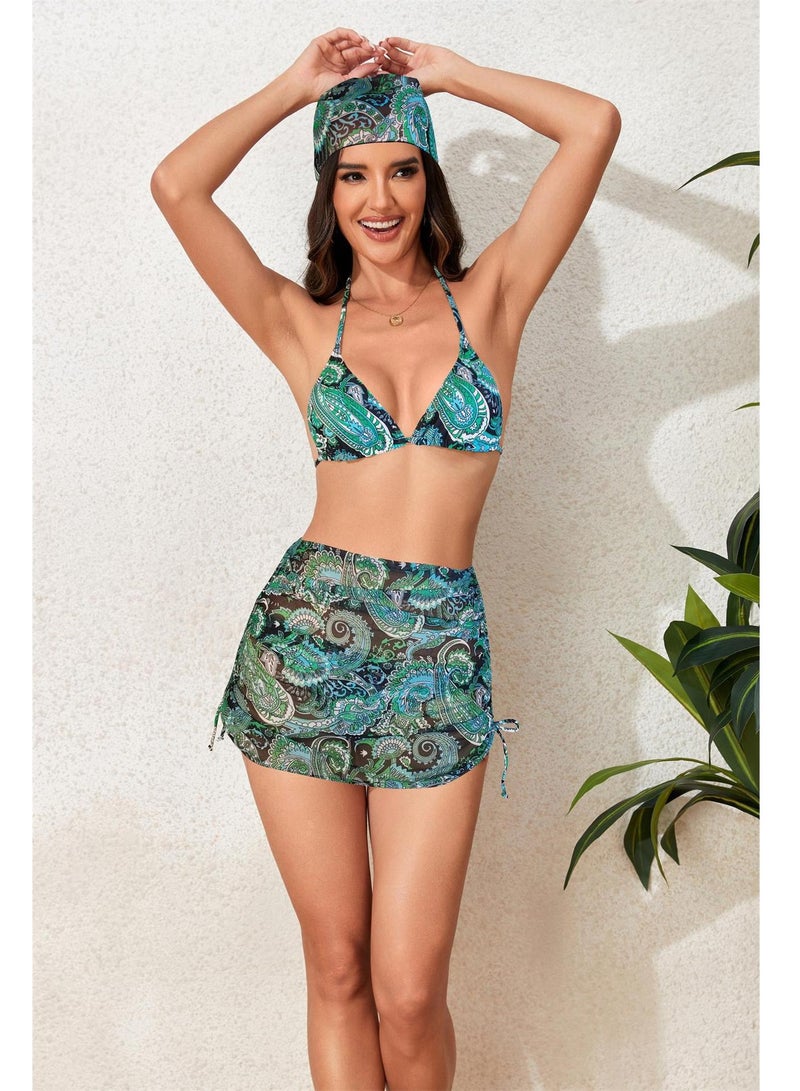 Fashionable Women's Bikini Swimsuit Four Piece Set  - Image 1