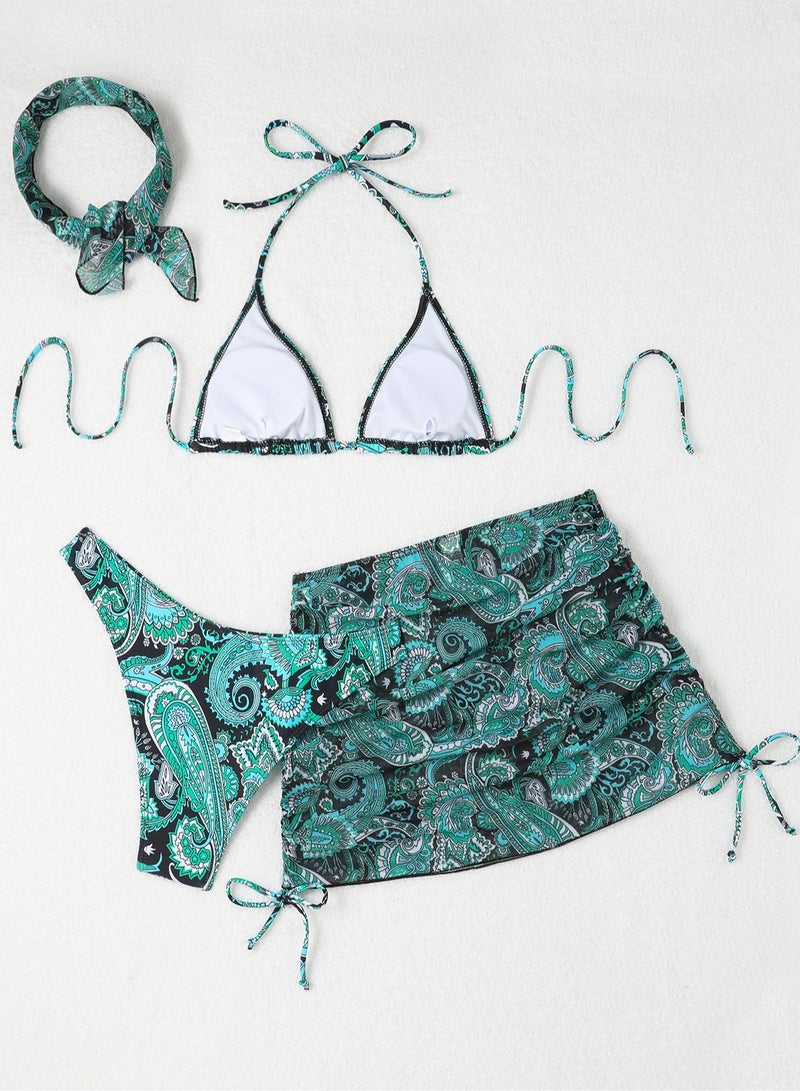 Fashionable Women's Bikini Swimsuit Four Piece Set  - Image 3