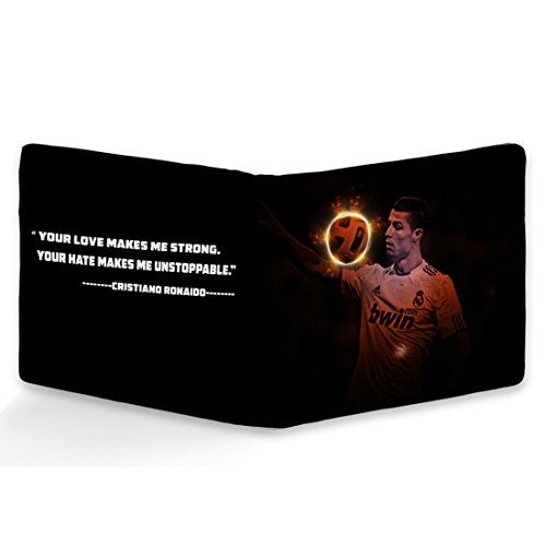 ShopMantra Men's Wallet | Multicolor CR7 Football Quote Printed PU Leather Wallet for Men/Boy's - Slim Bi-Fold with 7 Card Slots, 2 Cash Compartments, 1 Coin Pocket, 1 ID Window, 2 Hidden Pockets - Image 5