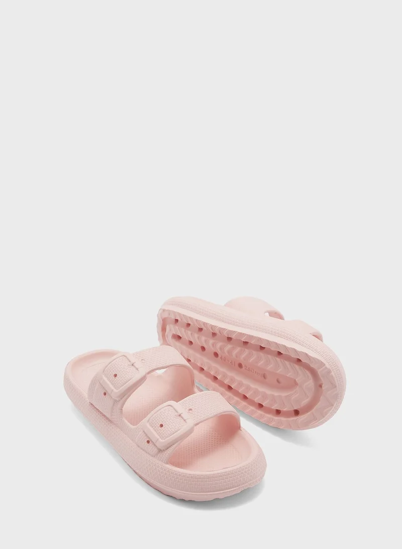 Ginger Double Buckle Slides