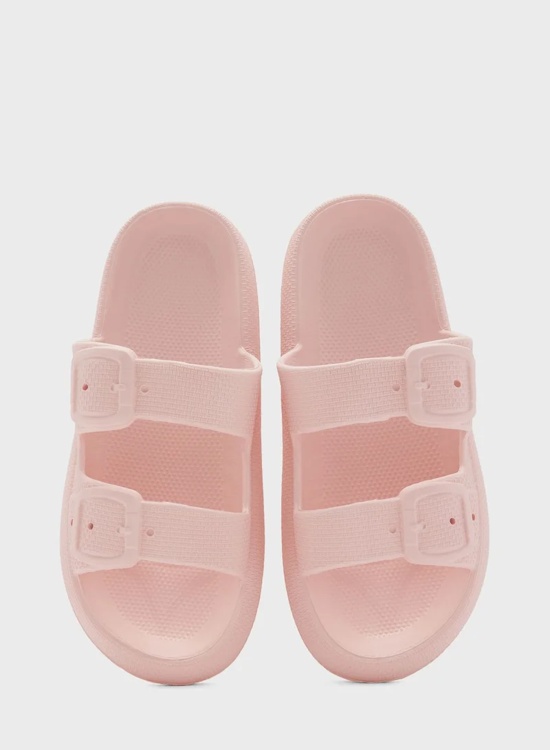 Ginger Double Buckle Slides