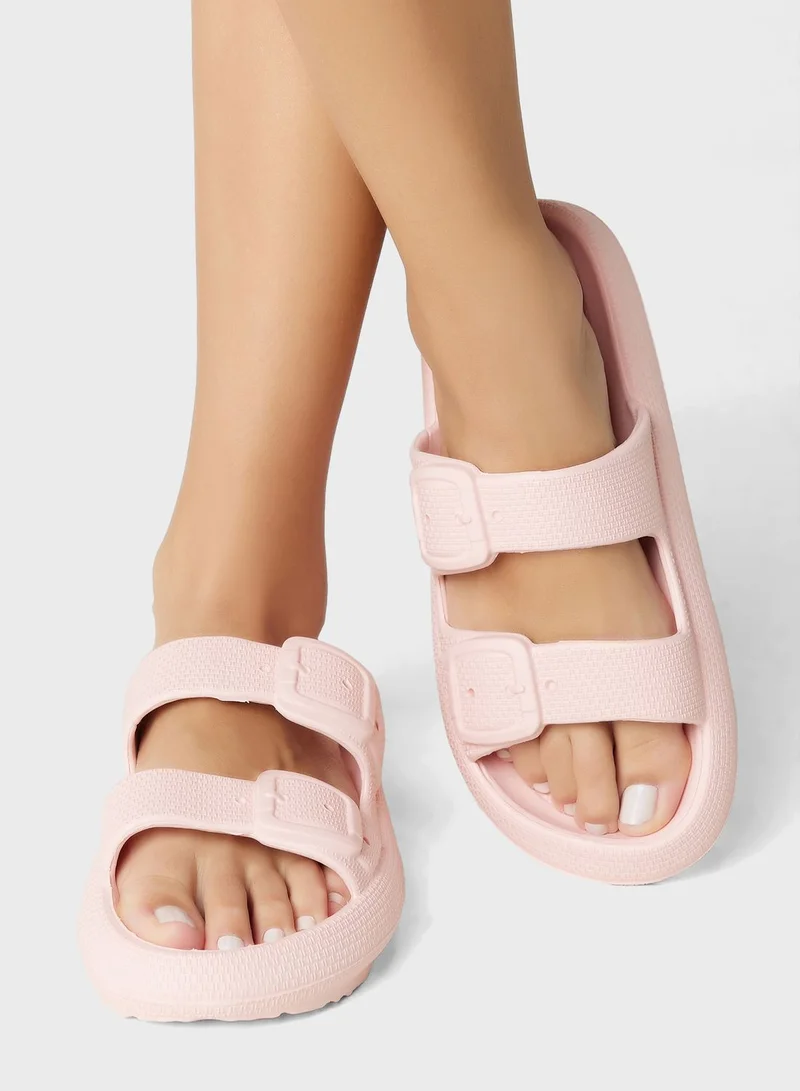Ginger Double Buckle Slides