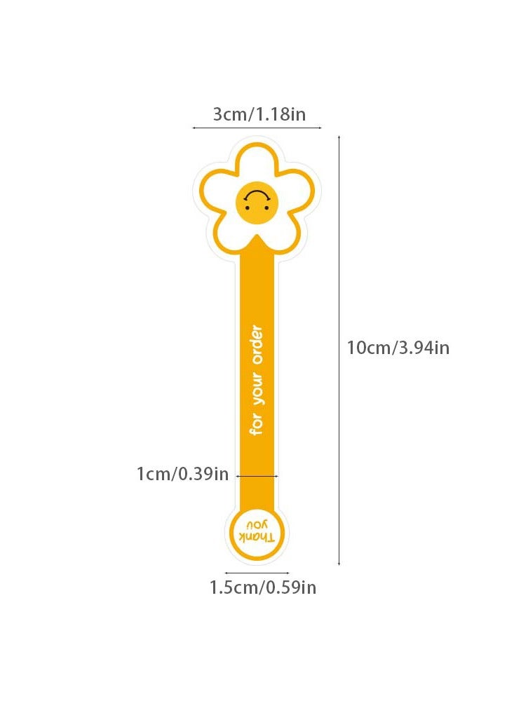 100pcs Cartoon Cute Expressions Long Strip Stickers Round Adhesive Baking Cake Box DIY Sealing Stickers, Bread Cake Labels Food Packaging，Suitable For Packaging Cakes, Cookies, Desserts, Etc - Image 3