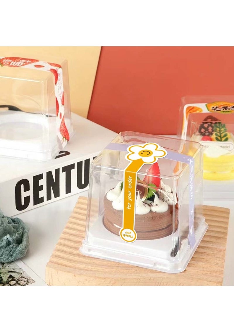 100pcs Cartoon Cute Expressions Long Strip Stickers Round Adhesive Baking Cake Box DIY Sealing Stickers, Bread Cake Labels Food Packaging，Suitable For Packaging Cakes, Cookies, Desserts, Etc - Image 4