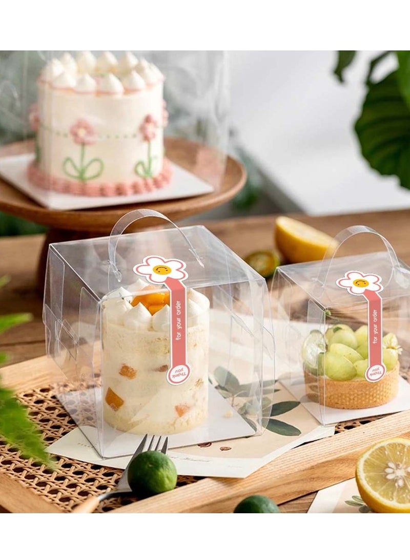 100pcs Cartoon Cute Expressions Long Strip Stickers Round Adhesive Baking Cake Box DIY Sealing Stickers, Bread Cake Labels Food Packaging，Suitable For Packaging Cakes, Cookies, Desserts, Etc - Image 5