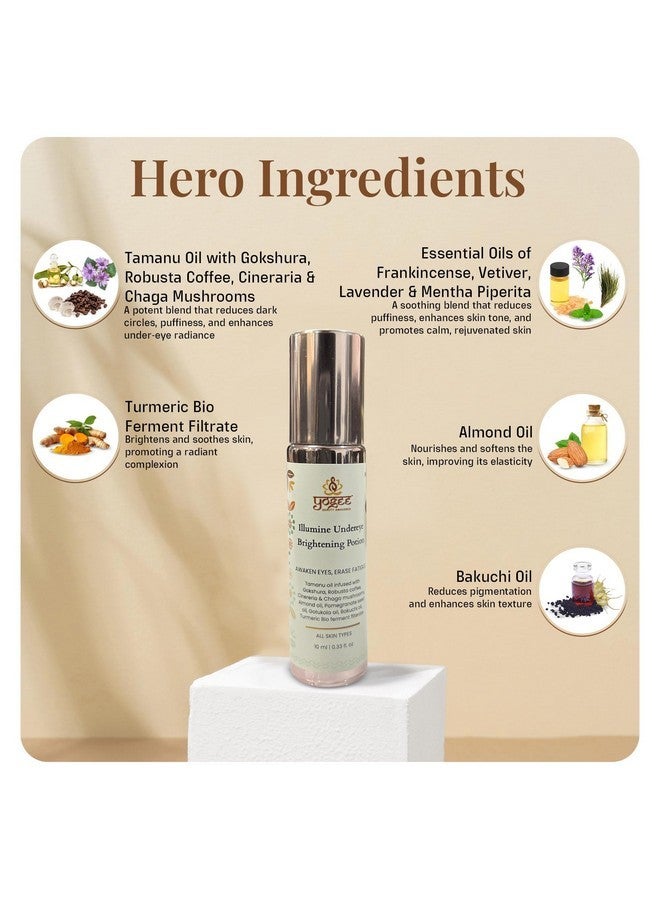 يوجي يوغي لتفتيح منطقة تحت العين | للهالات السوداء والانتفاخات | غوكشورا، قهوة روبوستا، غوتوكولا، زيت باكوتشي | ١٠ مل - Image 2