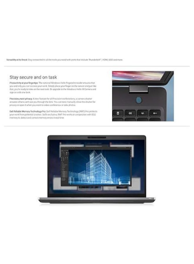 لابتوب محطة عمل محمول بشاشة 15.6 بوصة FHD، معالج Intel Core i5 عالي الأداء، ذاكرة 8GB وقرص 256GB SSD، مناسب للأعمال الاحترافية - Image 1