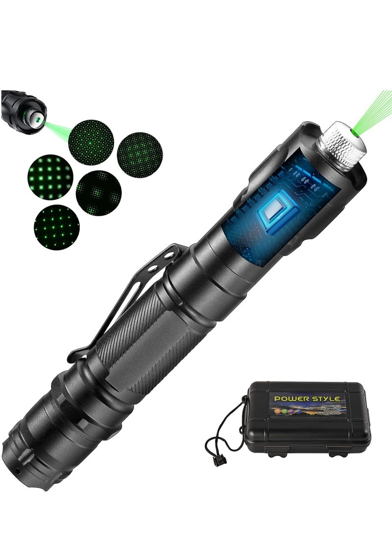 Mejora Portable LED Torch Light Laser Pointer Rechargeable Set Green - Image 1