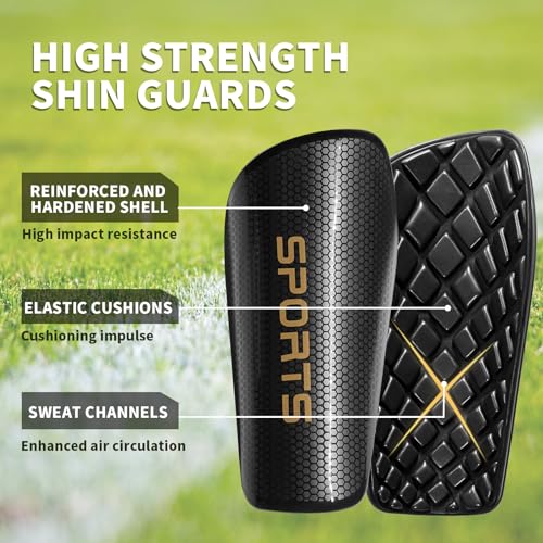 LPONJAR Soccer Shin Guards for Kids Youth Adults - Shin Pads and Sleeves with Optimized Insert Pocket for Boys Girls Men Women for Football Games - Protective Soccer Equipment - Image 3