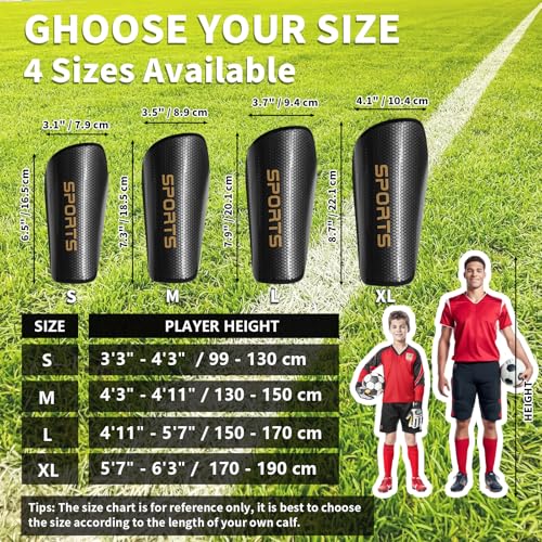 LPONJAR Soccer Shin Guards for Kids Youth Adults - Shin Pads and Sleeves with Optimized Insert Pocket for Boys Girls Men Women for Football Games - Protective Soccer Equipment - Image 5