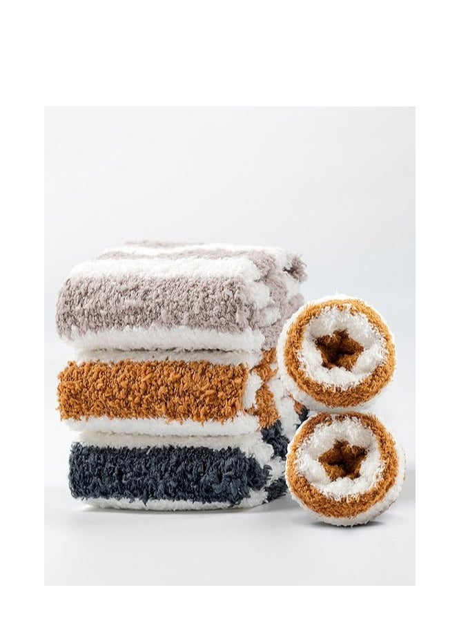 SOLARAE Fluffy Socks for Women 5Pairs Bed Socks Ladies Winter Thick Cozy Socks Warm Soft Fuzzy Home Slipper Socks for Women - Image 4