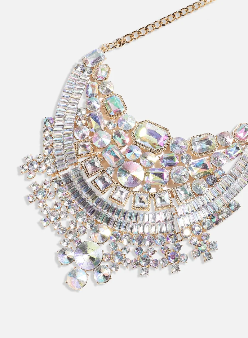 سوهي قلادة كريستال ماكسي فضية