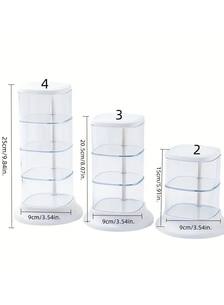 ORiTi Makeup Sponge Containers with Lid Turnable Multi Tier Makeup Sponge Powder Puff Storage Organizer Holder Hair Accessories Dispenser Box For Vanity Countertop Cotton Pad Organization - Image 3