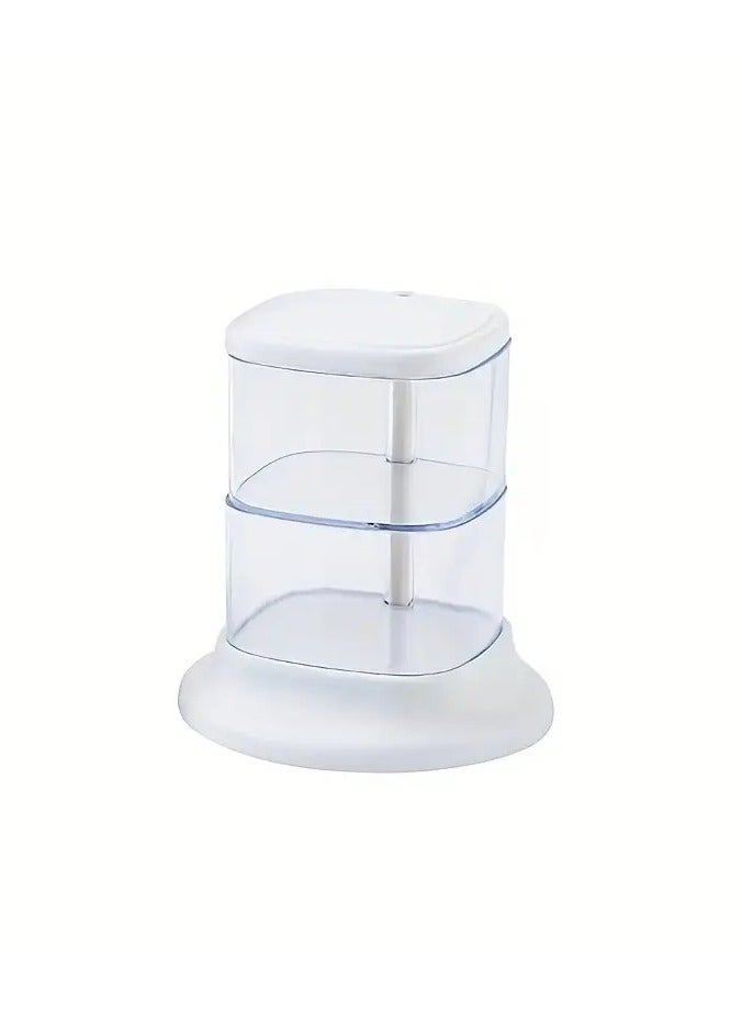 ORiTi Makeup Sponge Containers with Lid Turnable Multi Tier Makeup Sponge Powder Puff Storage Organizer Holder Hair Accessories Dispenser Box For Vanity Countertop Cotton Pad Organization - Image 2