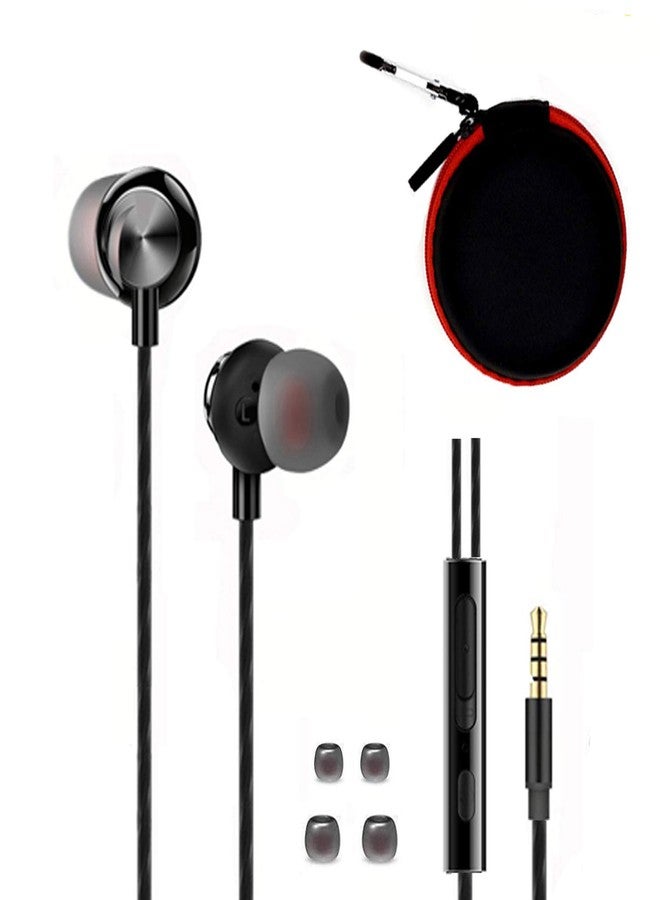 ApexOne Wired Metal in-Ear Earbuds Headphones with MIC &Volume Control and Pocket Case, Crystal Clear Sound Bass Stereo Noise Isolating Earphones (Earbuds, Red Storage Case and 2 Small Tips Included) - Image 1